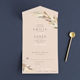 "Bohemian Pampas" - Savvy Wedding Invitations in Sand by Kaydi Bishop - Front Open