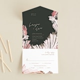 "lush romance" - Savvy Wedding Invitations in Palm by Robin Ott - Front Open
