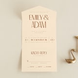 "Classic Touch" - Savvy Wedding Invitations in Rust by April Astudillo - Front Open