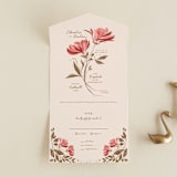 "Painterly Florals" - Savvy Wedding Invitations in Scarlet by Vivian Yiwing - Front Open