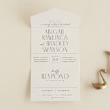 "Moderne" - Savvy Wedding Invitations in Graphite by Everett Paper Goods - Front Open