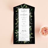 "Forest Finds" - Savvy Wedding Invitations in Emerald by Susan Moyal - Front Open