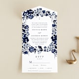 "brushstrokes in bloom" - Savvy Wedding Invitations in Indigo by Angela Marzuki - Front Open