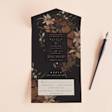 "Fall Garden Bouquet" - Savvy Wedding Invitations in Rust by Grace Kreinbrink - Front Open