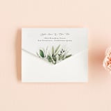 "Greenery Banner" - Savvy Wedding Invitations in Navy by Susan Moyal - Closed