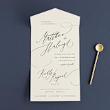 "Tilted Script" - Savvy Wedding Invitations in Ivory by Hannah Williams - Front Open