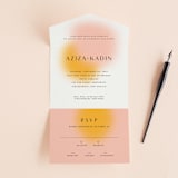 "Blend" - Savvy Wedding Invitations in Honeysuckle by Sarah Lenger - Front Open