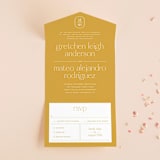 "goldfinch" - Savvy Wedding Invitations in Sunshine by Lindsay Stetson Thompson - Front Open