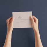 "Delicate monogram" - Savvy Wedding Invitations in Blush by Lucrecia Caporale - How it works