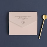 "Delicate monogram" - Savvy Wedding Invitations in Blush by Lucrecia Caporale - Closed