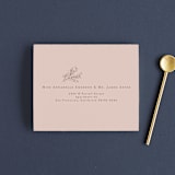 "Delicate monogram" - Savvy Wedding Invitations in Blush by Lucrecia Caporale - FREE Recipient Addressing