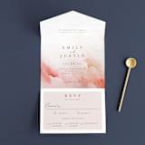 "Delicate brushstrokes" - Savvy Wedding Invitations in Blush by Lucrecia Caporale - Front Open
