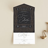 "Eternal Love" - Savvy Wedding Invitations in Dark Chocolate by Laura Bolter - Front Open