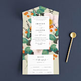 "Floral Splash" - Savvy Wedding Invitations in Wheat by Keen Peachy - Front Open