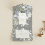 "Spring Dash" - Savvy Wedding Invitations in Pewter by Grace Kreinbrink - Front Open