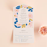 "Blossoms Abound" - Savvy Wedding Invitations in Cobalt by Genna Blackburn - Front Open
