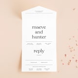 "Memo" - Savvy Wedding Invitations in Charcoal by Blustery August - Front Open