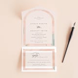 "Marbled Arch" - Savvy Wedding Invitations in Peach by Anna Elder - Front Open