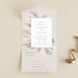 "Pampas & Palms" - Savvy Wedding Invitations in Ash by Kaydi Bishop - Front Open
