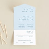 "Juniper" - Savvy Wedding Invitations in Capri by Blustery August - Front Open