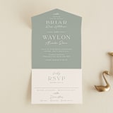 "Soft Arch" - Savvy Wedding Invitations in Sage by Erica Krystek - Front Open