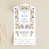 "modern folk" - Savvy Wedding Invitations in Blush by GeekInk Design - Front Open