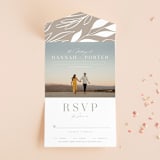 "Mystique" - Savvy Wedding Invitations in Linen by Ashley Rosenbaum - Front Open