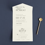 "Elegant Type" - Savvy Wedding Invitations in Cream by Louise Kay - Front Open