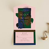"modern tropics" - Savvy Wedding Invitations in Blush by Baumbirdy - Front Open