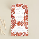 "Watercolor Fallen Leaves" - Savvy Wedding Invitations in Copper by Katharine Watson - Front Open