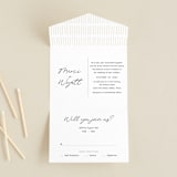"Postale" - Savvy Wedding Invitations in Ebony by Ann Gardner - Front Open