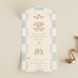 "Checker Wash" - Savvy Wedding Invitations in Ivory by Baumbirdy - Front Open