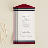 "Holiday Tartan" - Savvy Wedding Invitations in Cranberry by Erin Deegan - Front Open