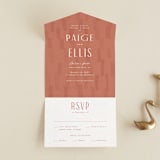 "Echo" - Savvy Wedding Invitations in Rust by Jennifer Wick - Front Open