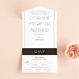 "Arcadia" - Savvy Wedding Invitations in Noir by Olivia Raufman - Front Open