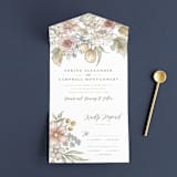 "Summer Garden" - Savvy Wedding Invitations in Garden Rose by Wildfield Paper Co - Front Open