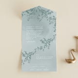 "Cascading Vine" - Savvy Wedding Invitations in Mist by Design Lotus - Front Open