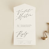 "Violet " - Savvy Wedding Invitations in Linen by Kelly Schmidt - Front Open