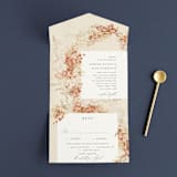 "Falling Foliage" - Savvy Wedding Invitations in Stone by Robert and Stella - Front Open