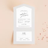 "Destination" - Savvy Wedding Invitations in Mist by Lori Wemple - Front Open