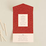 "Mizu Pattern" - Savvy Wedding Invitations in Ruby by Kanika Mathur - Front Open
