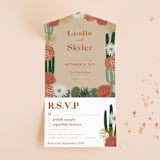 "boho desert" - Savvy Wedding Invitations in Sand by Cass Loh - Front Open