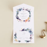 "Cheerful Bouquet" - Savvy Wedding Invitations in Chardonnay by Lori Wemple - Front Open