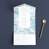 "Glisten" - Savvy Wedding Invitations in Rose Quartz by Sam Dubeau - Front Open