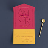 "Amor" - Savvy Wedding Invitations in Caliente by Owl and Toad - Front Open