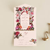 "Indian floral chintz lush" - Savvy Wedding Invitations in Ivory by Caroline Bonne Muller - Front Open