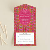 "Varna" - Savvy Wedding Invitations in Fuchsia by Pati Cascino - Front Open