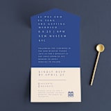 "two toned" - Savvy Wedding Invitations in Marseille Bleu by Deborah Chou - Front Open