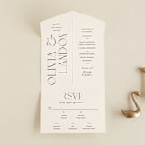 "The Manor" - Savvy Wedding Invitations in Buff by Pixel and Hank - Front Open