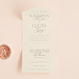 "Formal Elegance" - Savvy Wedding Invitations in Latte by Morgan Kendall - Front Open